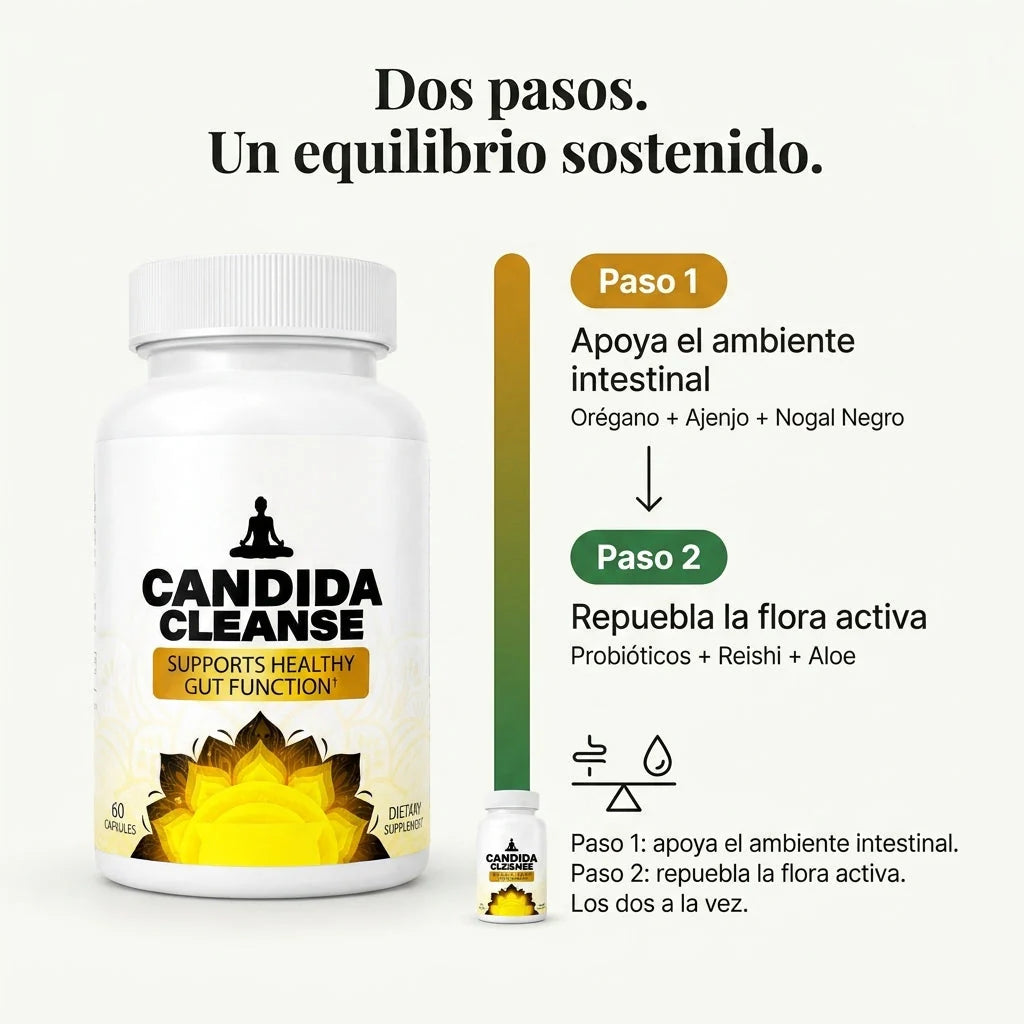 Suplemento Candida Cleanse 60 Capsulas - Elimina la hinchazón